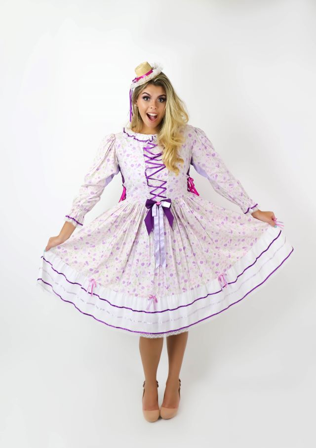 Festa Junina Vestido floral lil�s